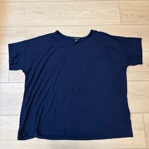 Eileen Fisher Deep Blue Short Sleeve Top